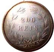 200 Reis - Pedro V, Portugal, 1858-1861 reverse image