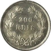 200 Reis - Luis I, Portugal, 1862-1863 reverse image