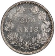 200 Réis - Luís I, Portugal, 1865-1888 reverse image