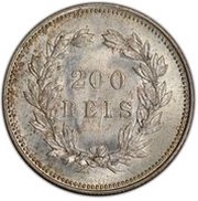 200 Réis - Carlos I, Portugal, 1891-1903 reverse image