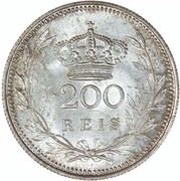 200 Réis - Manuel II, Portugal, 1909 reverse image