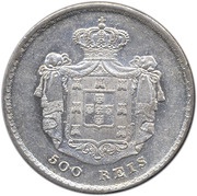 500 Réis - Pedro V, Portugal, 1857-1859 reverse image