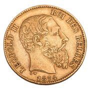 20 Francs - Léopold II heavy coarser beard obverse image