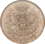 500 Réis - Manuel II, Portugal, 1908-1909 reverse image