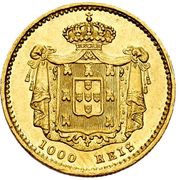 1000 Réis - Maria II, Portugal, 1851 reverse image