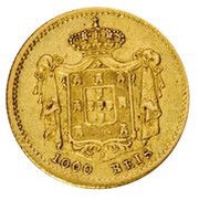 1000 Réis - Pedro V, Portugal, 1855 reverse image