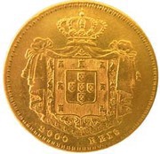 2000 Reis - Pedro V, Portugal, 1858-1860 reverse image
