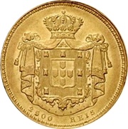 2500 Reis - Maria II, Portugal, 1838 reverse image