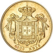 5000 Reis - Pedro V, Portugal, 1860-1861 reverse image
