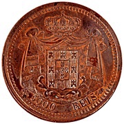 5000 Reis - Luis I Pattern reverse image