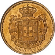 5000 Reis - Luiz I, Portugal, 1867-1889 reverse image