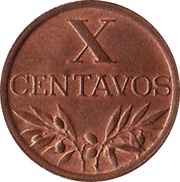 10 Centavos, Portugal, 1942-1969 reverse image