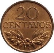 20 Centavos, Portugal, 1969-1974 reverse image