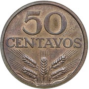 50 Centavos Pattern, Portugal, 1969 reverse image