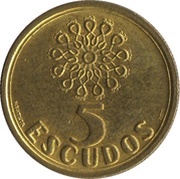 5 Escudos, Portugal, 1986-2001 reverse image