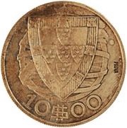 10 Escudos Pattern, Portugal, 1932 reverse image