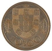 10 Escudos Pattern, Portugal, 1961 reverse image
