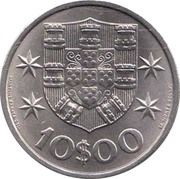 10 Escudos Pattern, Portugal, 1969-1974 reverse image