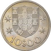 10 Escudos, Portugal, 1971-1974 reverse image