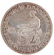 20 Escudos Financial Renewal; Pattern, Portugal, 1953 reverse image