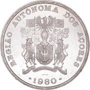 25 Escudos Azores Regional Autonomy; Silver obverse image