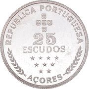 25 Escudos Azores Regional Autonomy; Silver, Portugal, 1981 reverse image