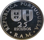 25 Escudos Madeira's Regional Autonomy; Silver obverse image