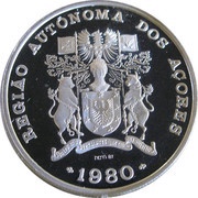 100 Escudos Azores Regional Autonomy; Silver obverse image