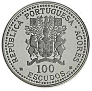 100 Escudos Azores Regional Autonomy; Silver obverse image