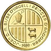 100 Diners - Joan Martí i Alanis Golden Eagle - Gold Bullion, Andorra, 1989 reverse image
