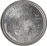100 Escudos Nuno Tristao, Portugal, 1987 reverse image