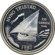 100 Escudos Nuno Tristão; Silver, Portugal, 1987 reverse image