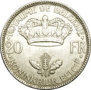 20 Francs - Léopold III, Belgium, 1934-1935 reverse image