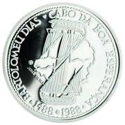 100 Escudos Bartolomeu Dias; Silver, Portugal, 1987 reverse image