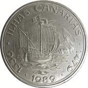 100 Escudos Canary Islands, Portugal, 1989 reverse image