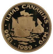100 Escudos Canary Islands; Gold obverse image