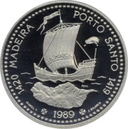 100 Escudos Madeira and Porto Santo; Palladium reverse image