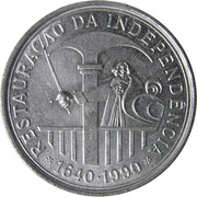 100 Escudos Restoration of Independence, Portugal, 1990 reverse image