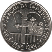 100 Escudos Restoration of Independence; Silver, Portugal, 1990 reverse image
