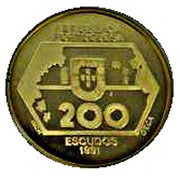 200 Escudos Westward Navigation; Gold obverse image