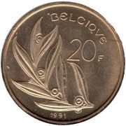 20 Francs - Baudouin I French text reverse image