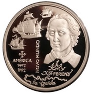 200 Escudos New World - America; Silver, Portugal, 1992 reverse image