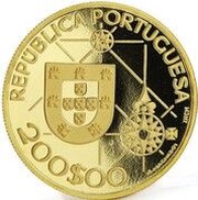 200 Escudos Novo Mundo - America; Gold obverse image