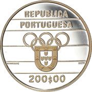 200 Escudos XXV Olympic Games; Silver obverse image
