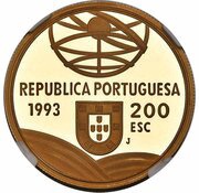 200 Escudos Espingarda; Gold obverse image