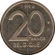20 Francs - Albert II French text, Belgium, 1994-2001 reverse image