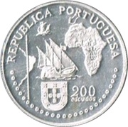 200 Escudos Treaty of Tordesilhas; Silver obverse image