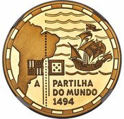 200 Escudos Partilha do Mundo; Gold reverse image