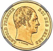 25 Francs - Léopold I Lettered Edge obverse image