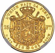 25 Francs - Léopold I Lettered Edge reverse image